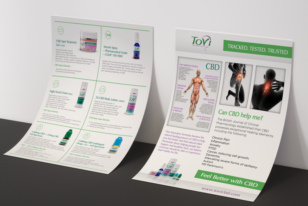 CBD Flyer Design for ToVi CBD – Promoting Natural Healing & Wellness