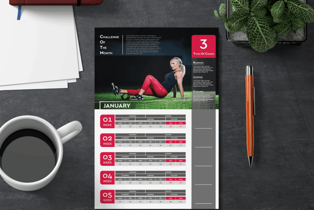 iphysique Activity Calendar Design