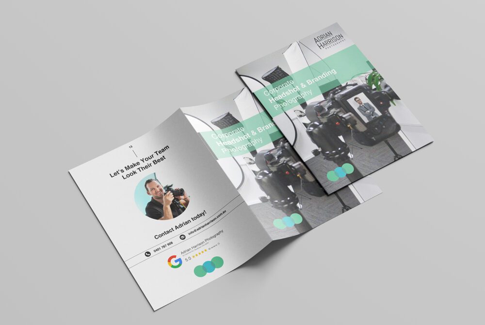 High-End Corporate Headshot Brochure Design for Australian Photography Brand