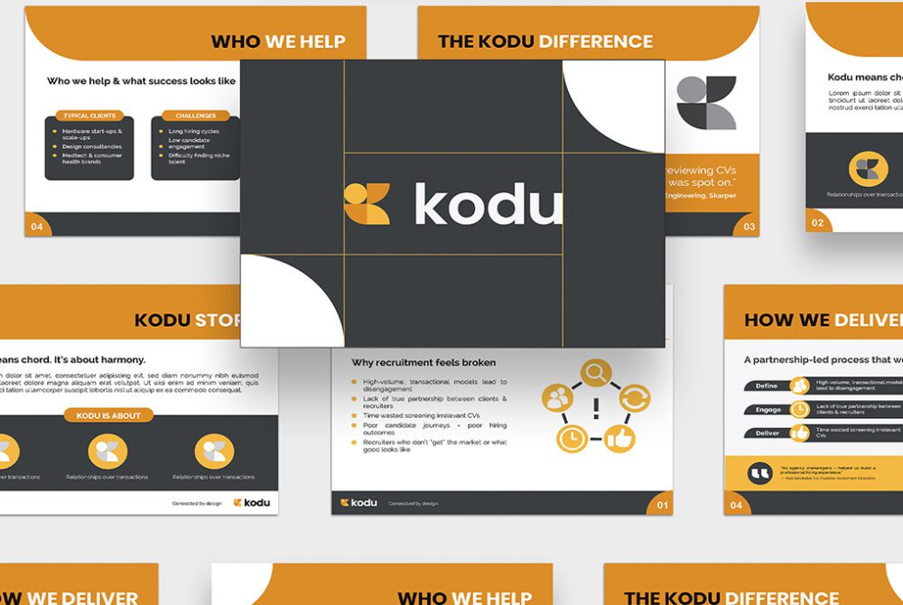 Premium Corporate Presentation Design for Kodu – Recruitment Reimagined